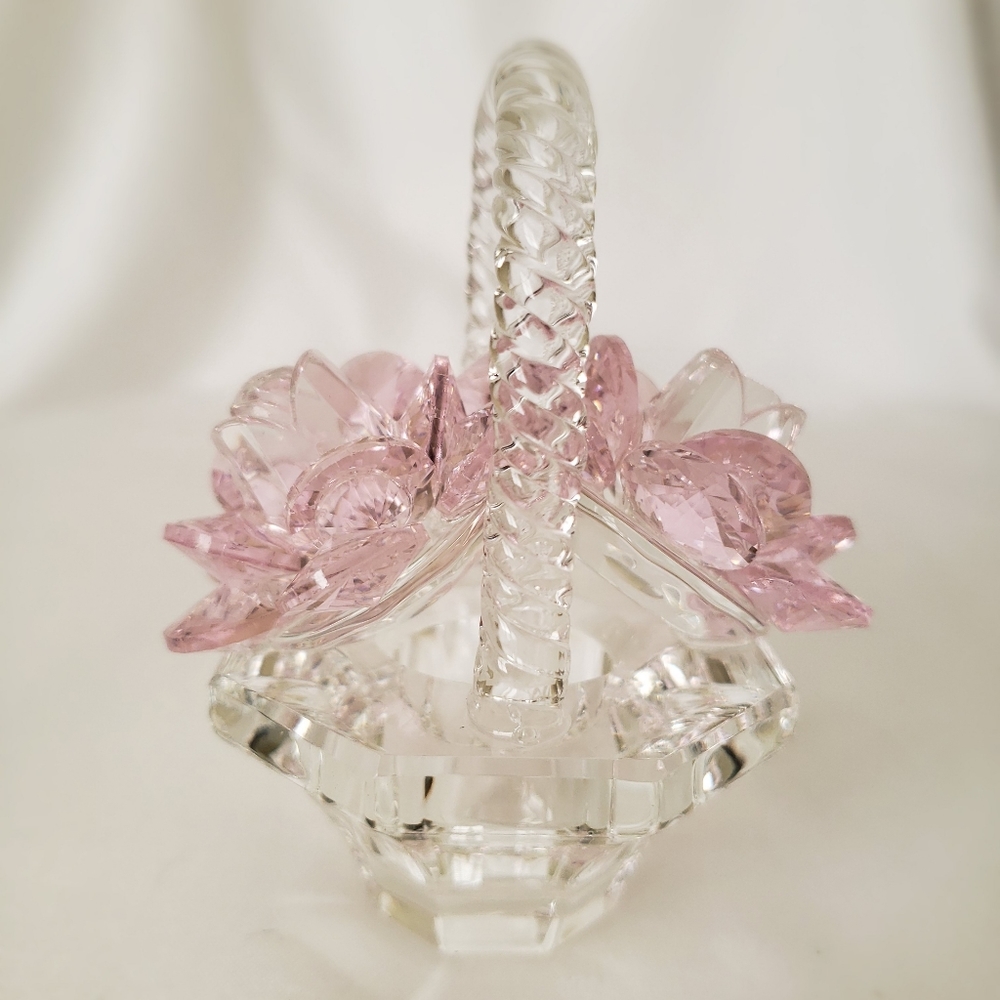 Crystal Rose Flower Basket